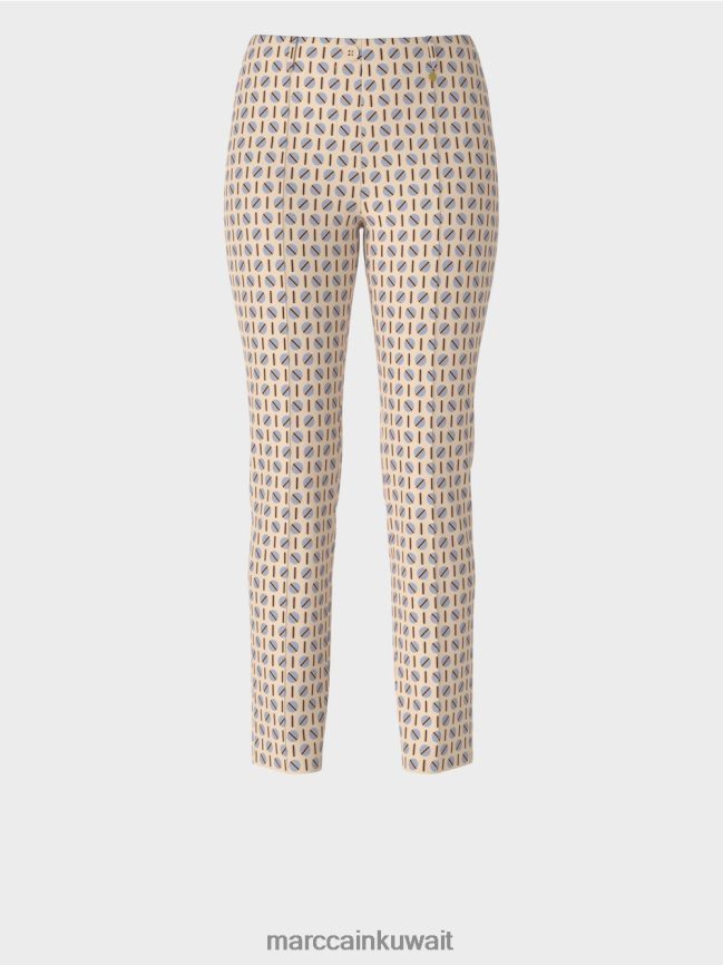 Marc Cain تمتد السراويل جيرسي سيدني LVN0D6549 ملابس كريم غامق