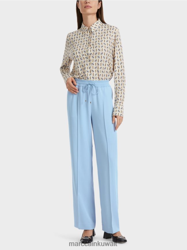 Marc Cain بنطال مستقيم الأرجل ويلبي LVN0D6550 ملابس سماء الصيف المظلمة