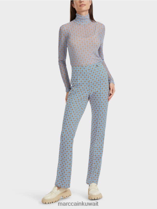 Marc Cain بنطال فريدريكا بطبعة جرافيك LVN0D6554 ملابس سماء الصيف المظلمة