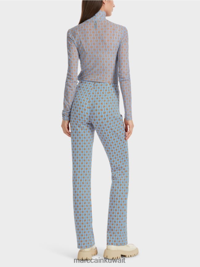 Marc Cain بنطال فريدريكا بطبعة جرافيك LVN0D6554 ملابس سماء الصيف المظلمة