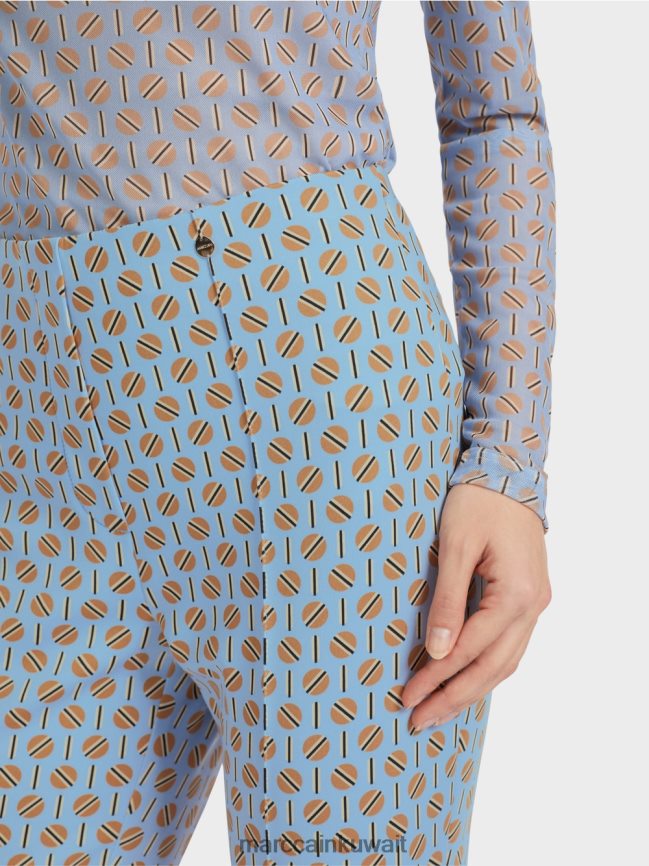 Marc Cain بنطال فريدريكا بطبعة جرافيك LVN0D6554 ملابس سماء الصيف المظلمة