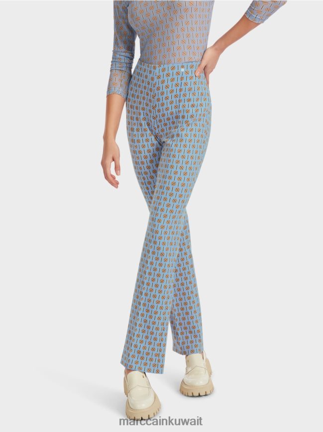 Marc Cain بنطال فريدريكا بطبعة جرافيك LVN0D6554 ملابس سماء الصيف المظلمة