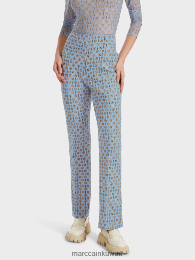 Marc Cain بنطال فريدريكا بطبعة جرافيك LVN0D6554 ملابس سماء الصيف المظلمة