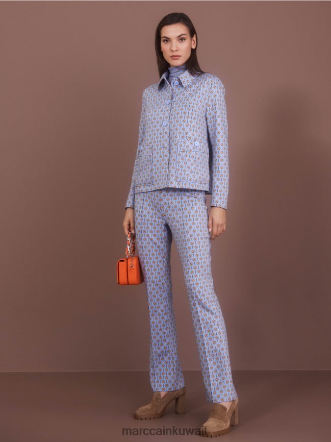 Marc Cain بنطال فريدريكا بطبعة جرافيك LVN0D6554 ملابس سماء الصيف المظلمة