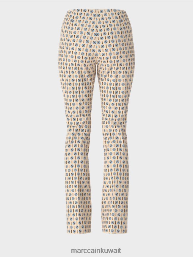 Marc Cain بنطال فريدريكا بطبعة جرافيك LVN0D6555 ملابس كريم غامق