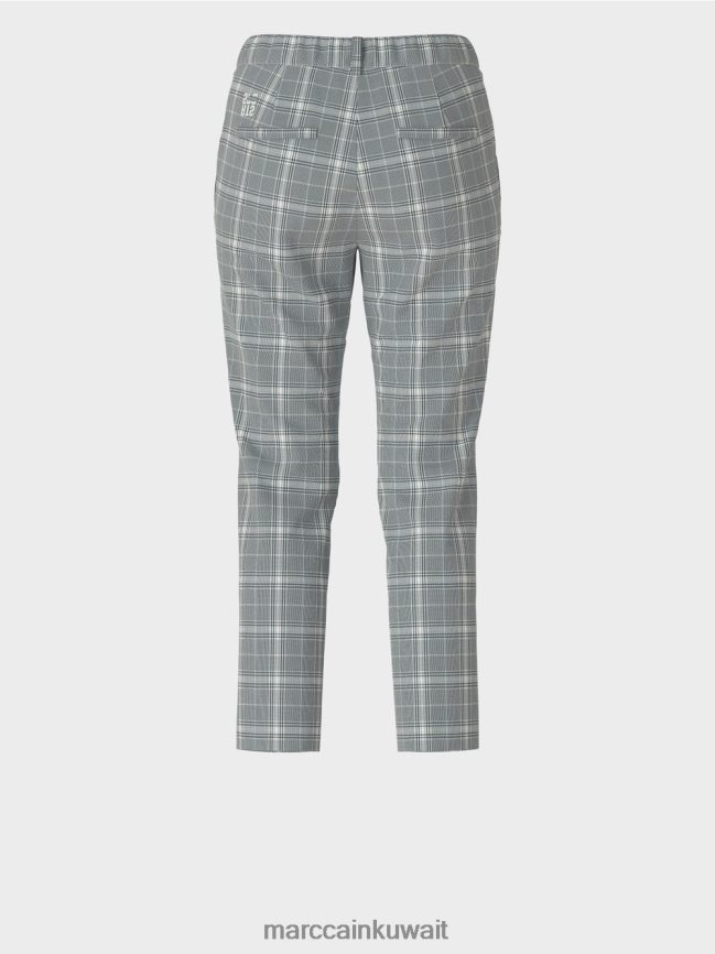 Marc Cain السراويل فحص فرانكا LVN0D6558 ملابس الرمادي الفضي