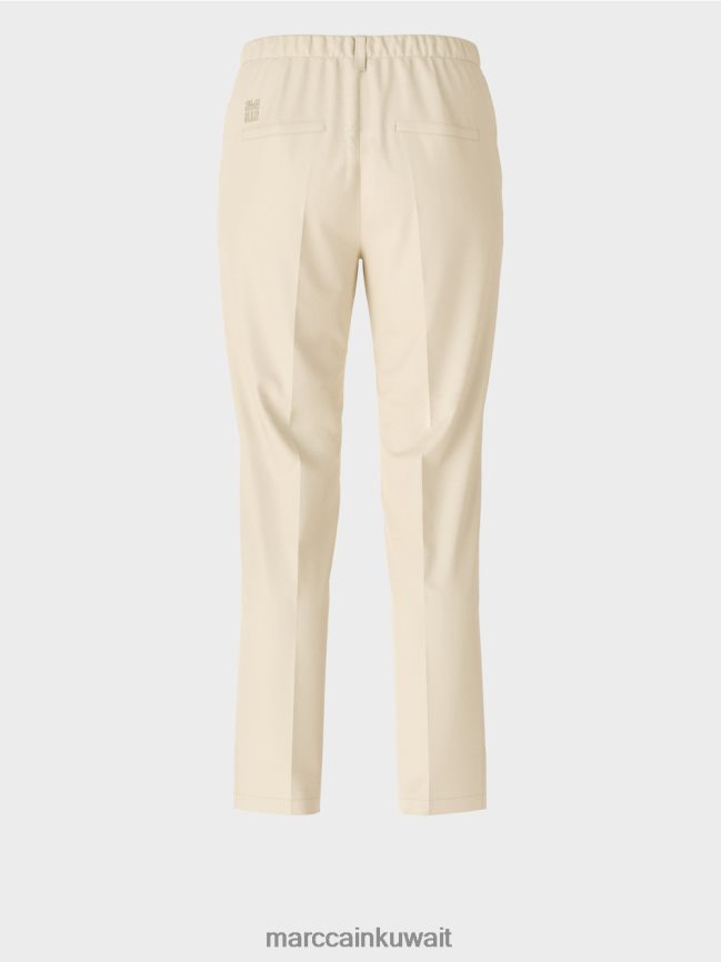 Marc Cain السراويل فوشون مع الشقوق الجانبية LVN0D6559 ملابس صخرة القمر الناعمة