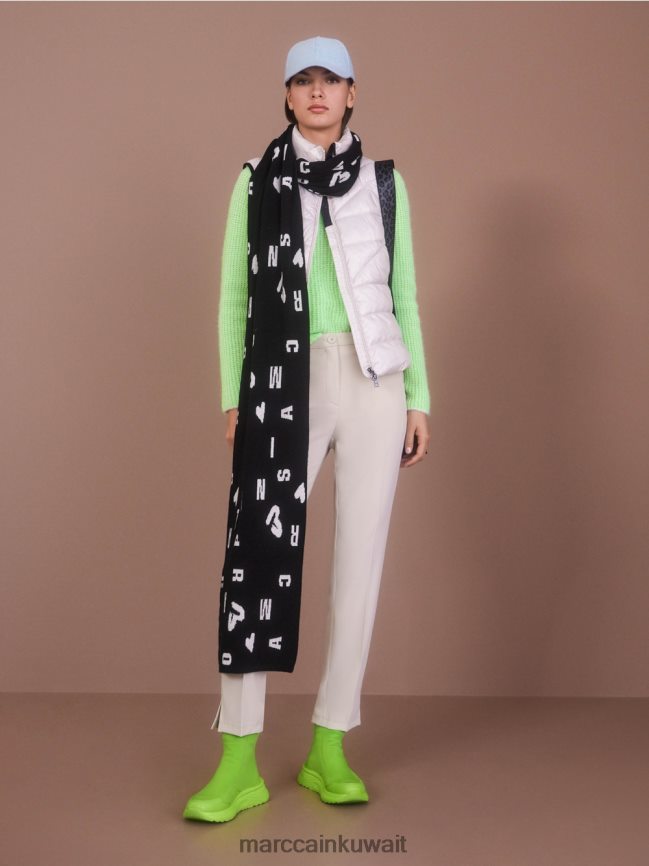 Marc Cain السراويل فوشون مع الشقوق الجانبية LVN0D6559 ملابس صخرة القمر الناعمة