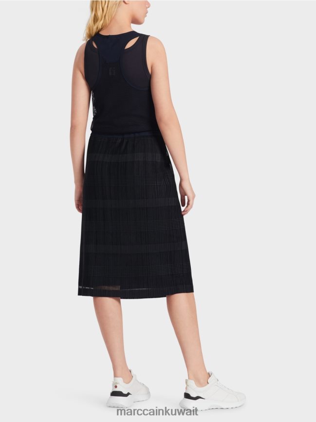 Marc Cain فستان رياضي مع طيات LVN0D655 ملابس منتصف الليل الأزرق