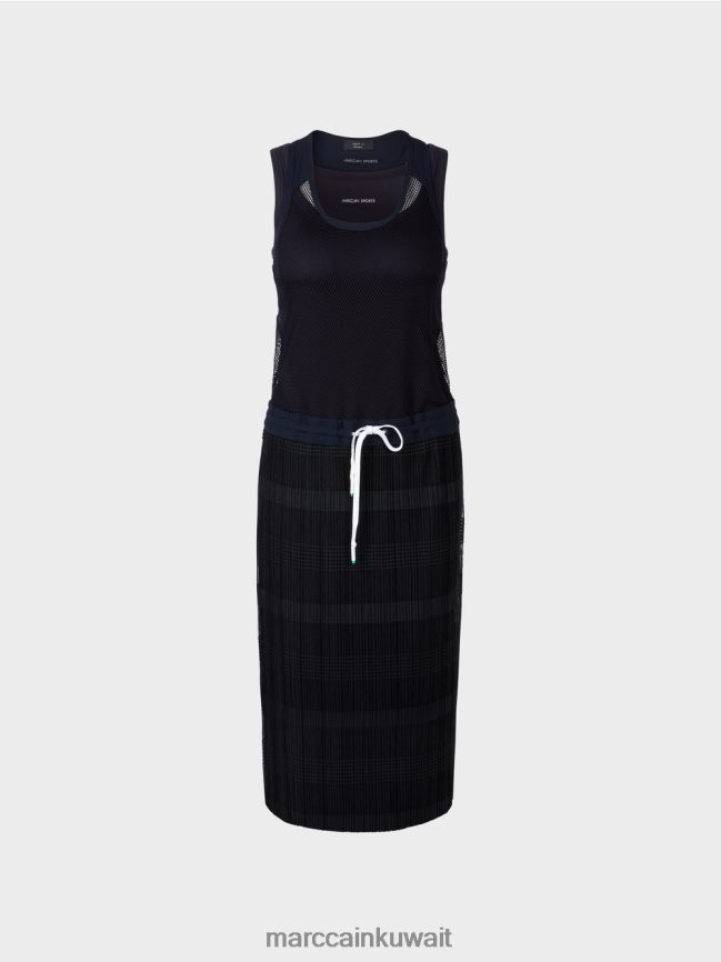Marc Cain فستان رياضي مع طيات LVN0D655 ملابس منتصف الليل الأزرق