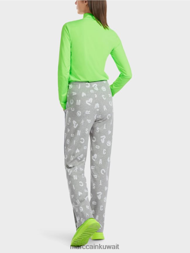 Marc Cain السراويل على غرار الركض روان LVN0D6561 ملابس الرمادي الفضي