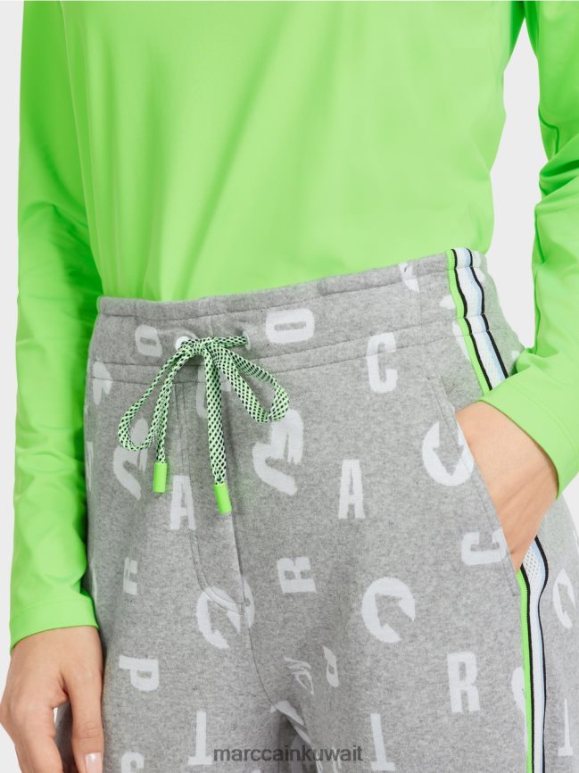 Marc Cain السراويل على غرار الركض روان LVN0D6561 ملابس الرمادي الفضي