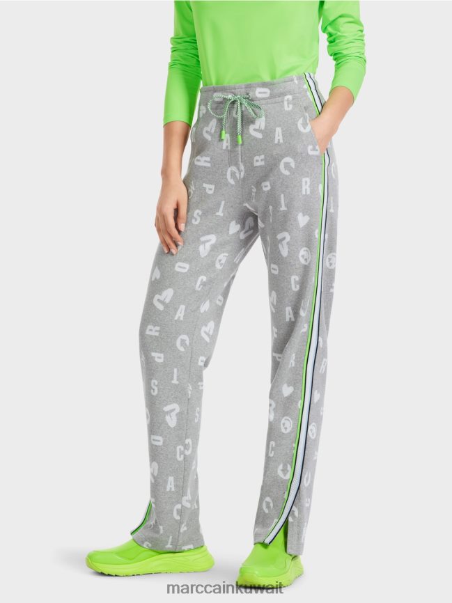 Marc Cain السراويل على غرار الركض روان LVN0D6561 ملابس الرمادي الفضي
