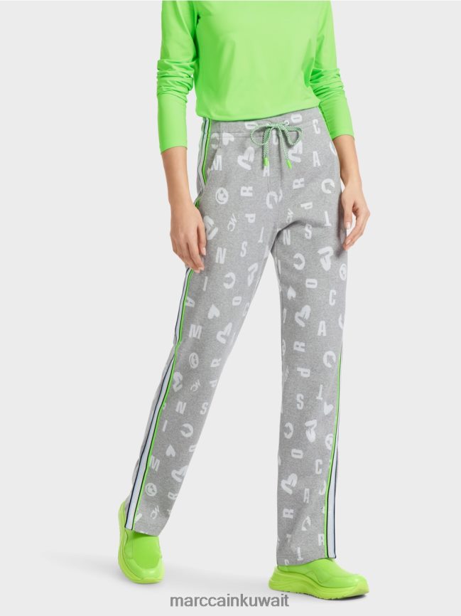 Marc Cain السراويل على غرار الركض روان LVN0D6561 ملابس الرمادي الفضي