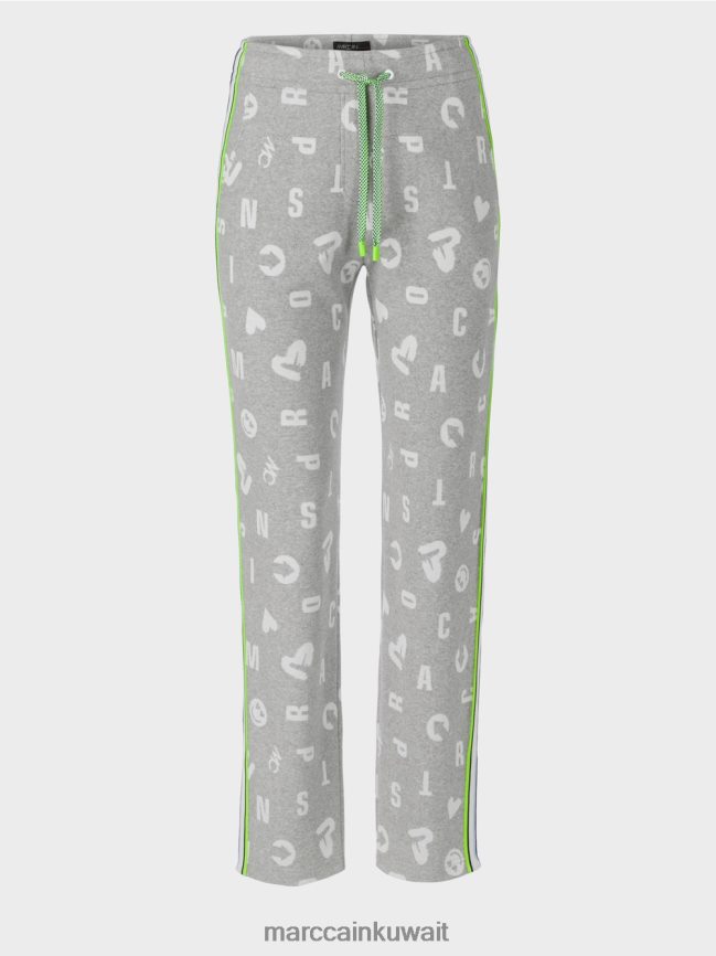 Marc Cain السراويل على غرار الركض روان LVN0D6561 ملابس الرمادي الفضي