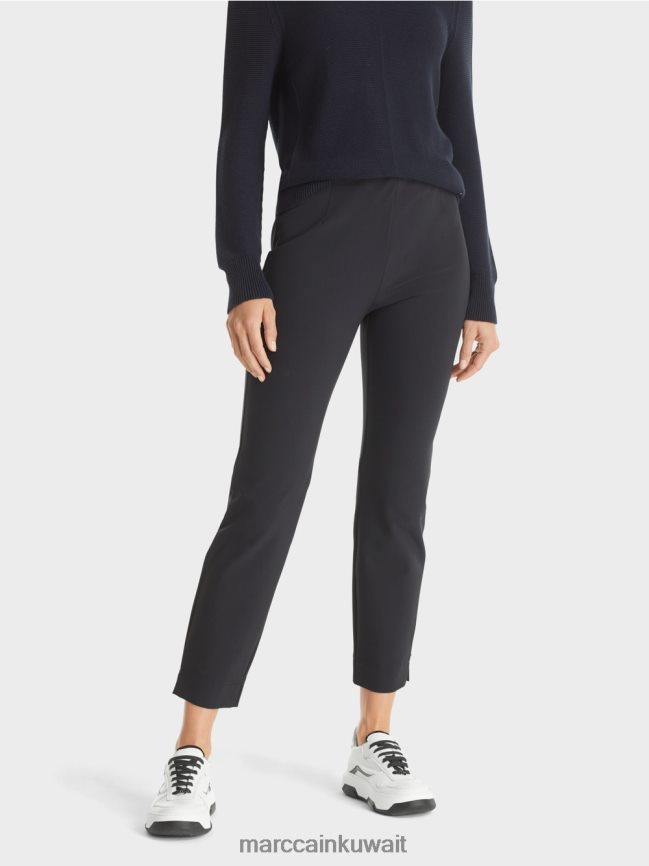 Marc Cain صوفيا السراويل النسيج تمتد LVN0D6567 ملابس القوات البحرية