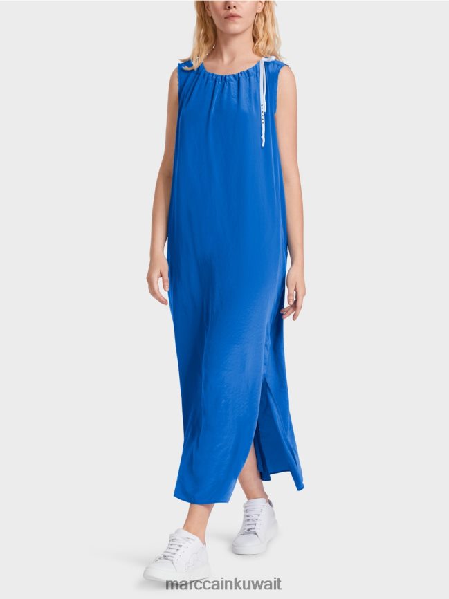 Marc Cain فستان عادي اللون على شكل متوهج LVN0D657 ملابس لاعب القفز بالمظلات الجديد
