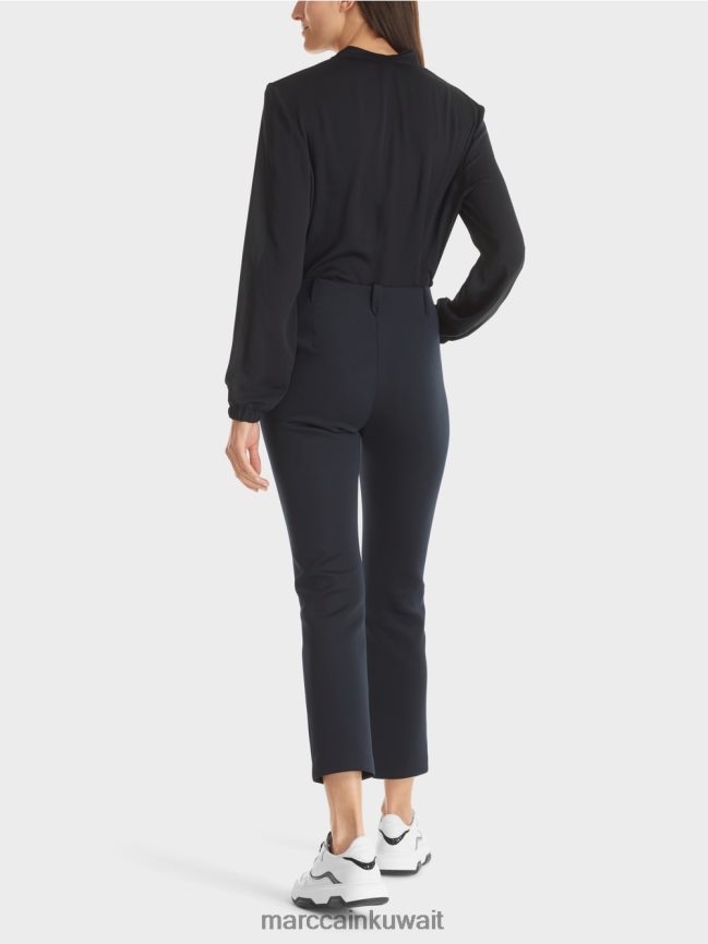 Marc Cain السراويل سيدني مع التجاعيد LVN0D6572 ملابس القوات البحرية