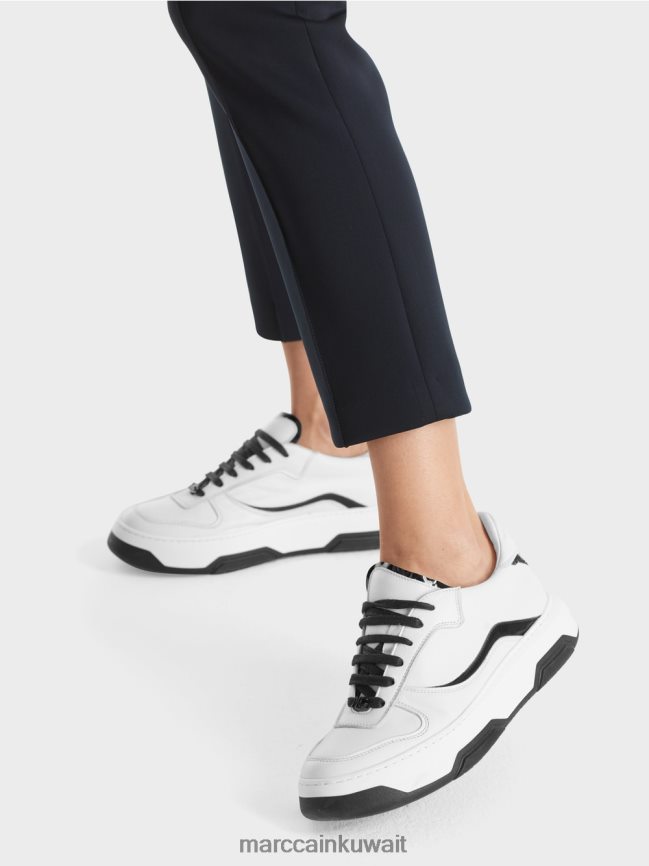 Marc Cain السراويل سيدني مع التجاعيد LVN0D6572 ملابس القوات البحرية