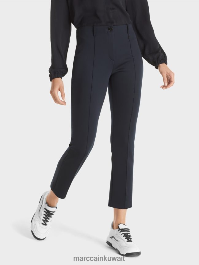 Marc Cain السراويل سيدني مع التجاعيد LVN0D6572 ملابس القوات البحرية