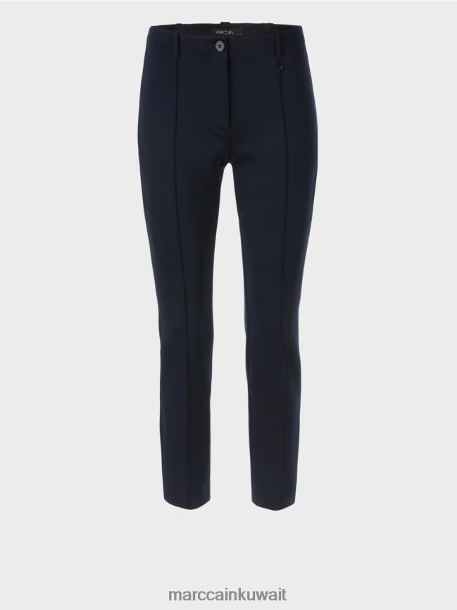 Marc Cain السراويل سيدني مع التجاعيد LVN0D6572 ملابس القوات البحرية