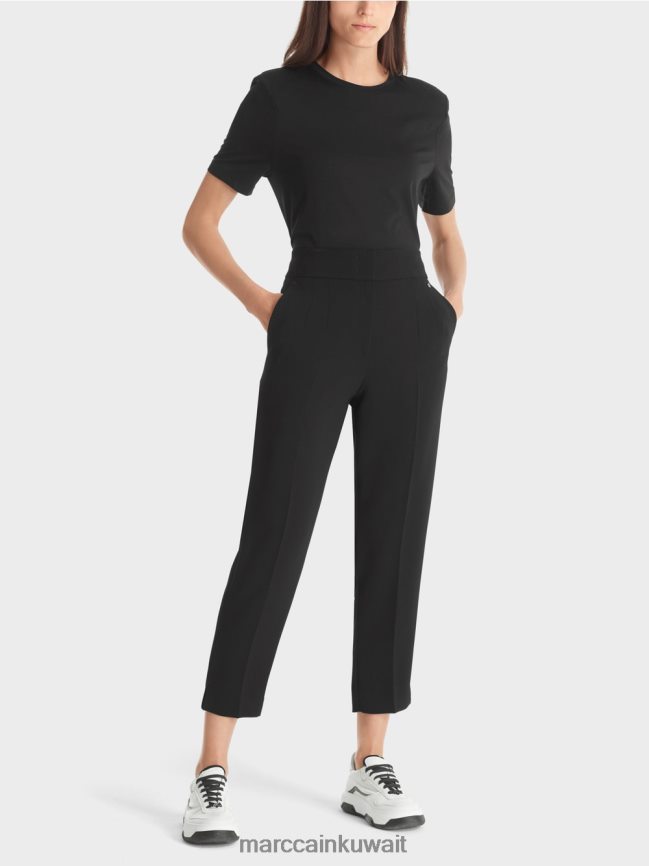 Marc Cain بنطلون فيرول ذو شكل أنثوي LVN0D6576 ملابس أسود