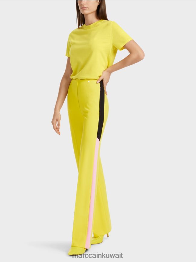 Marc Cain بنطال ملفاف بخطوط جديلة LVN0D6583 ملابس ليمون ناعم