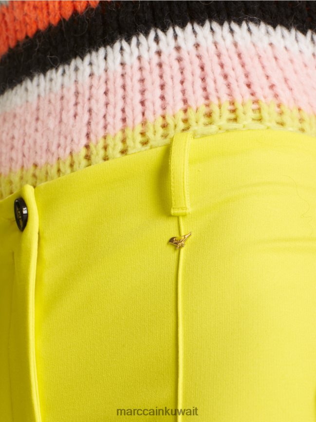 Marc Cain السراويل تمتد الخصر العادية سيدني LVN0D6587 ملابس ليمون ناعم