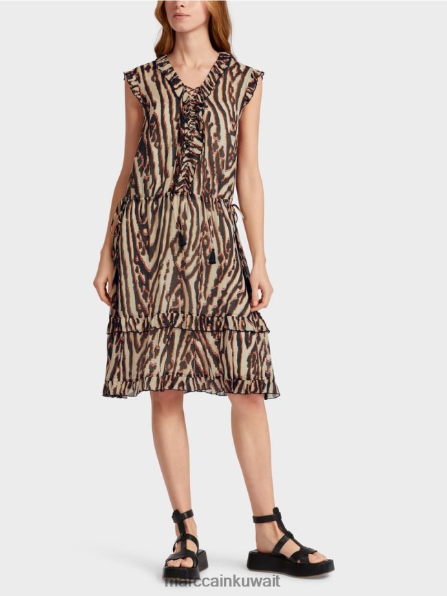 Marc Cain فستان قصير من كريب الفيسكوز LVN0D659 ملابس أحمر عميق