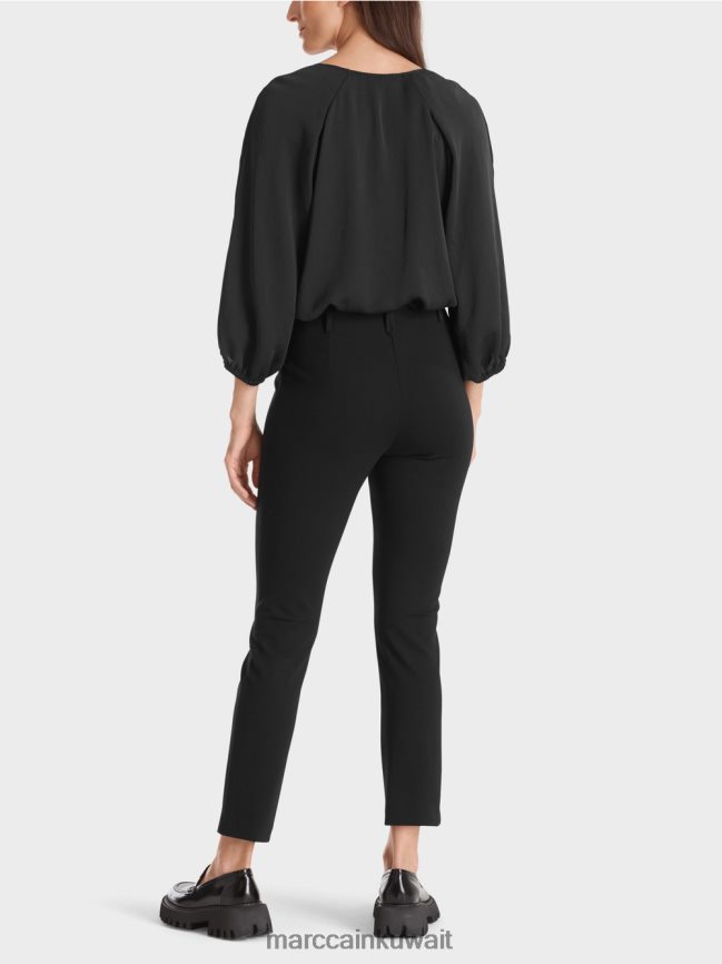 Marc Cain السراويل تمتد الخصر العادية سيدني LVN0D6591 ملابس أسود