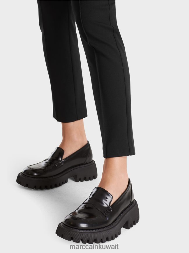 Marc Cain السراويل تمتد الخصر العادية سيدني LVN0D6591 ملابس أسود