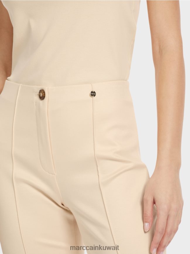 Marc Cain السراويل جيرسي الأنيقة سيدني LVN0D6593 ملابس كريم غامق