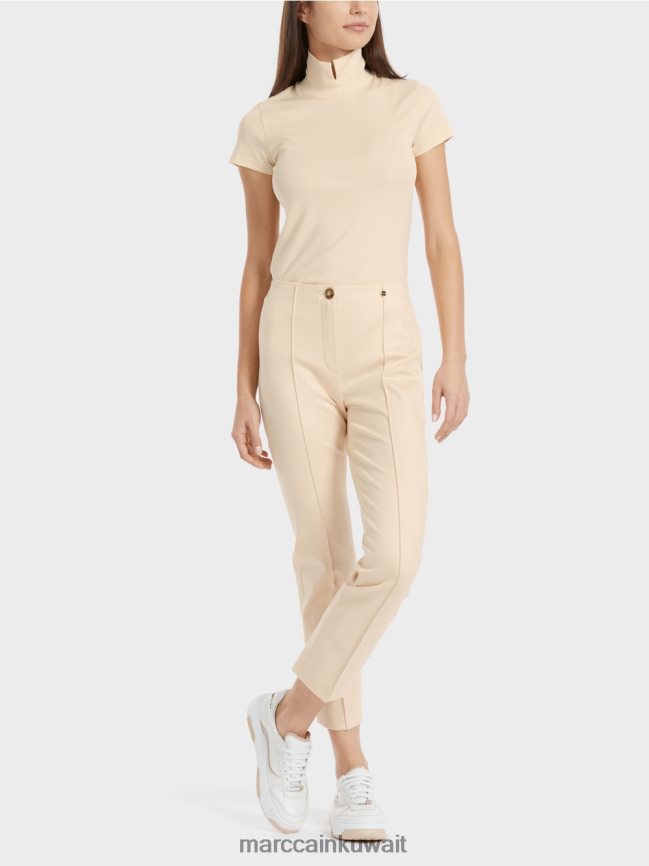 Marc Cain السراويل جيرسي الأنيقة سيدني LVN0D6593 ملابس كريم غامق