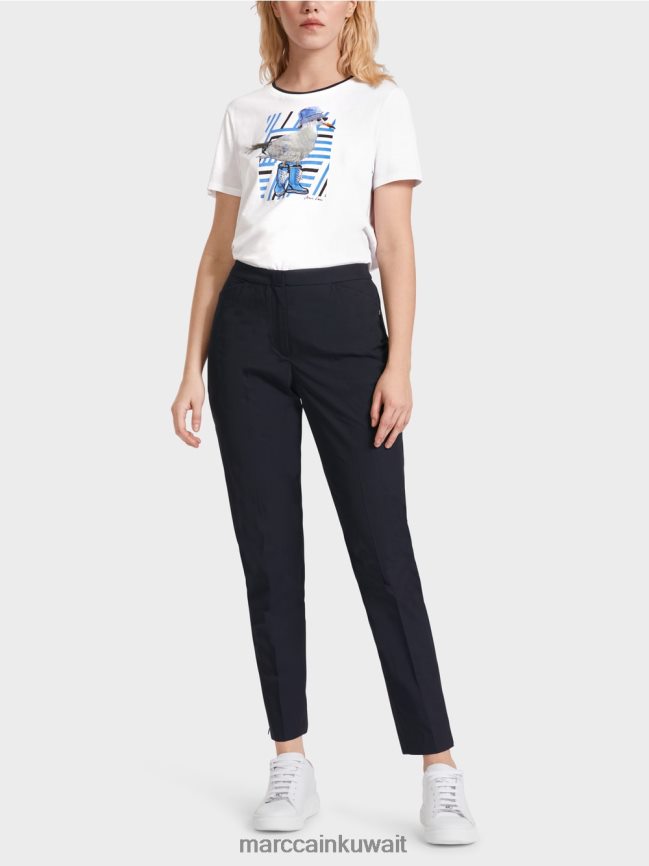 Marc Cain بنطلون بحاشية بسحاب LVN0D6597 ملابس منتصف الليل الأزرق