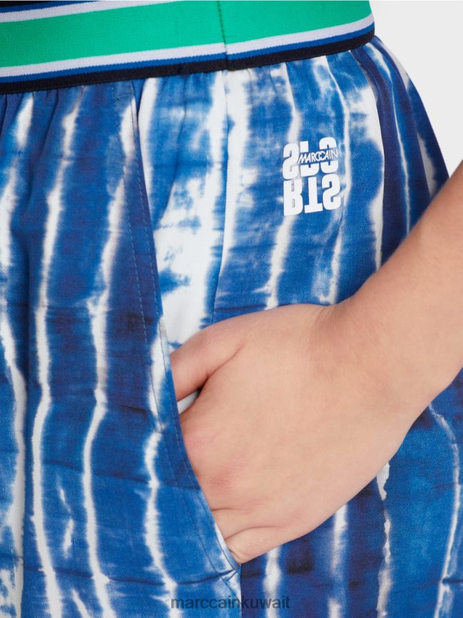 Marc Cain السراويل الباتيك عارضة LVN0D6602 ملابس منتصف الليل الأزرق