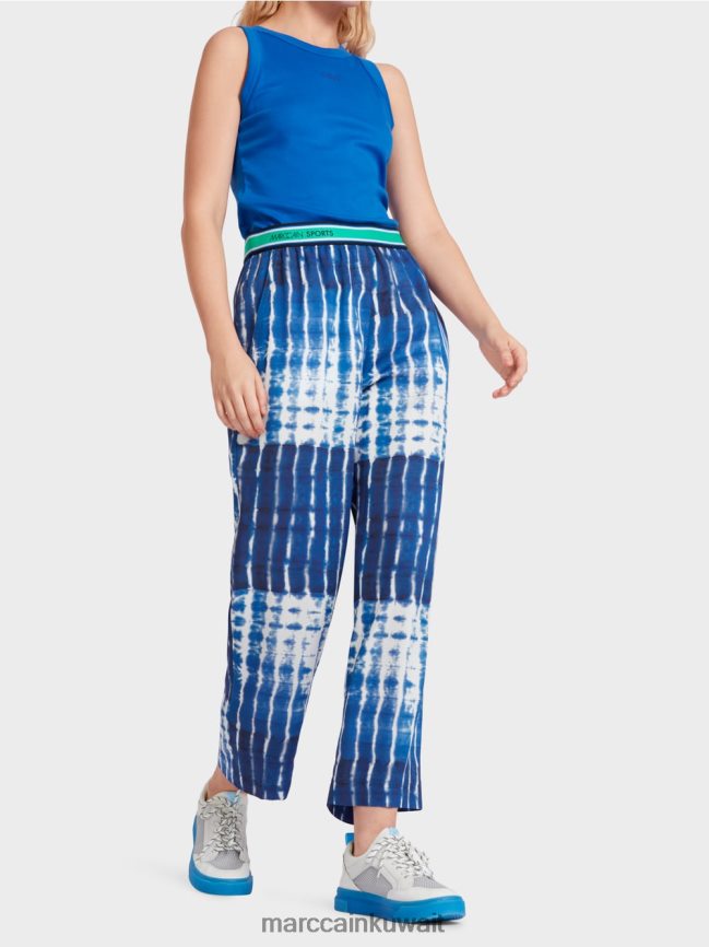 Marc Cain السراويل الباتيك عارضة LVN0D6602 ملابس منتصف الليل الأزرق