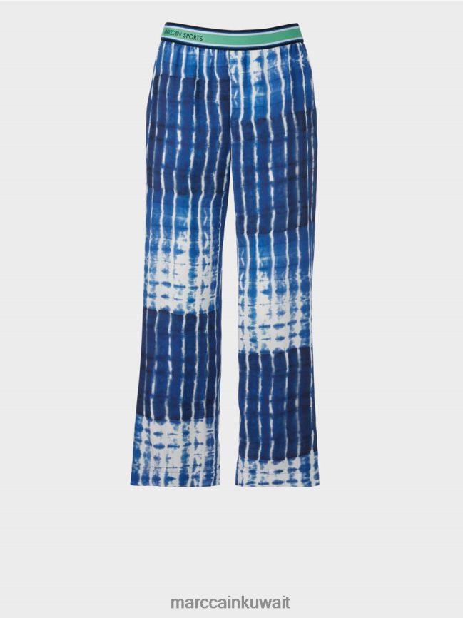 Marc Cain السراويل الباتيك عارضة LVN0D6602 ملابس منتصف الليل الأزرق