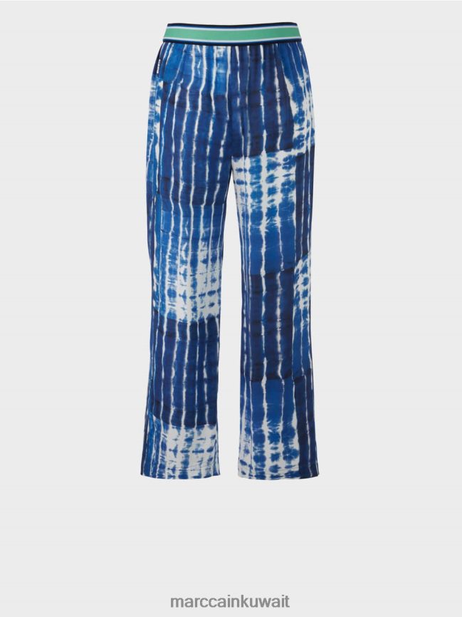 Marc Cain السراويل الباتيك عارضة LVN0D6602 ملابس منتصف الليل الأزرق