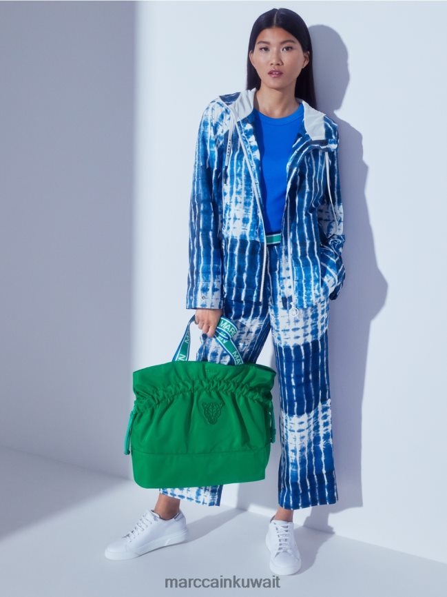 Marc Cain السراويل الباتيك عارضة LVN0D6602 ملابس منتصف الليل الأزرق