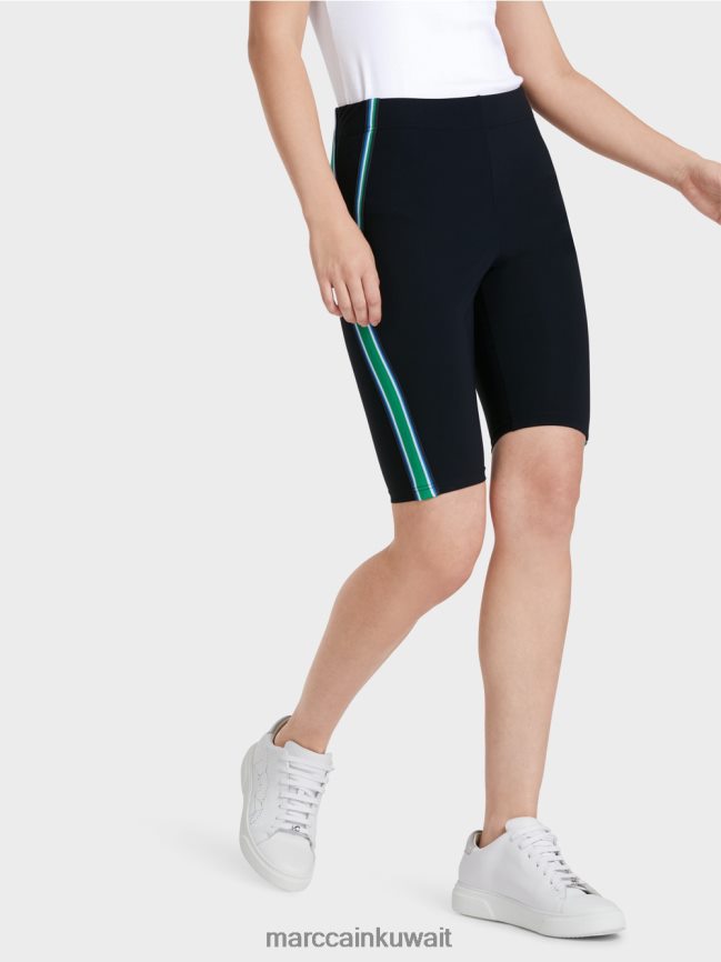 Marc Cain الرقم المعانقة السراويل الشريط حبالي LVN0D6604 ملابس منتصف الليل الأزرق