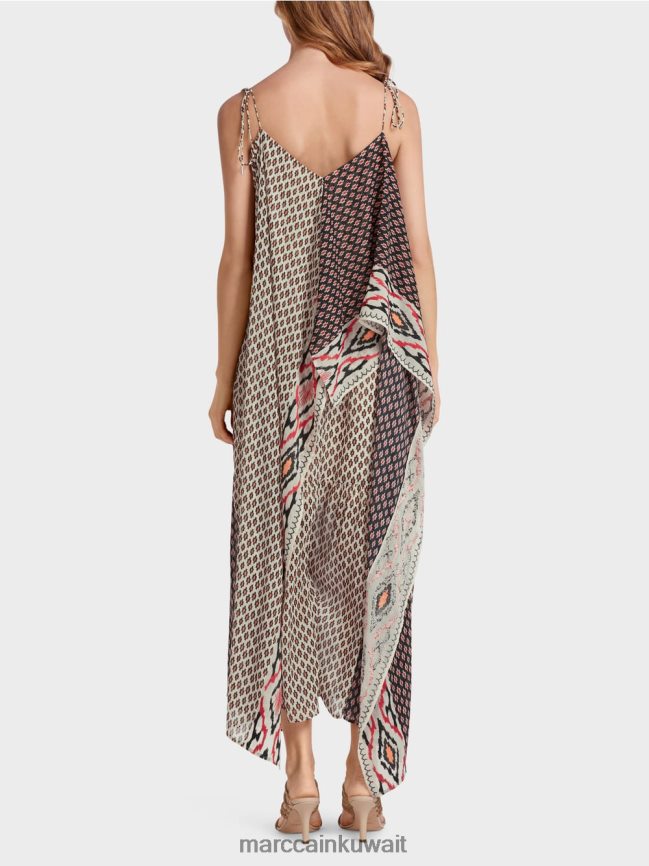 Marc Cain فستان على طراز بوهو LVN0D661 ملابس كريمة