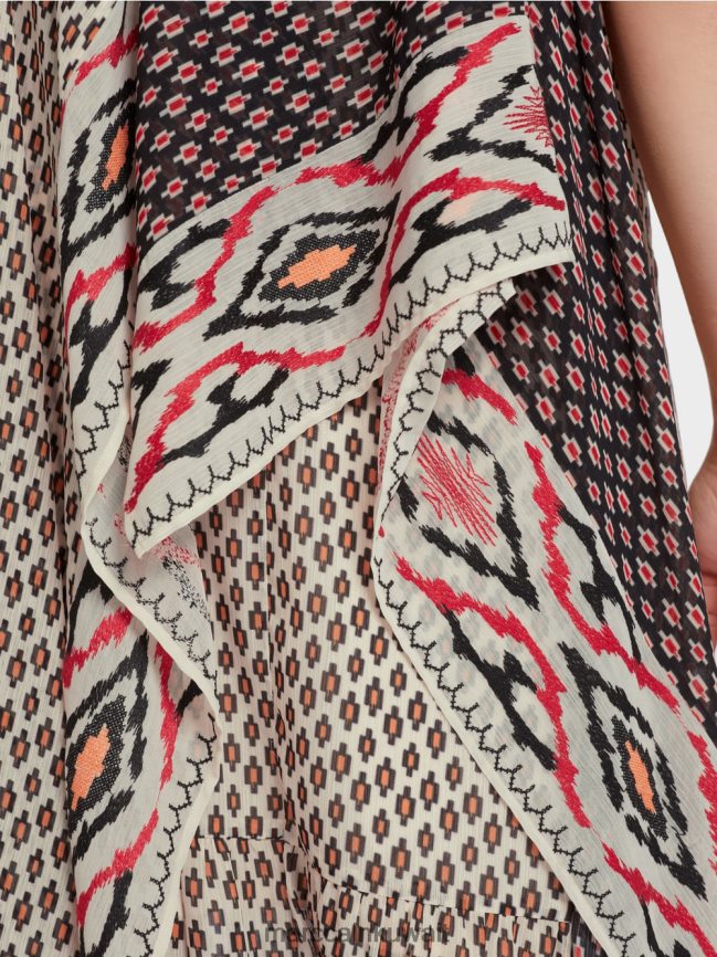 Marc Cain فستان على طراز بوهو LVN0D661 ملابس كريمة