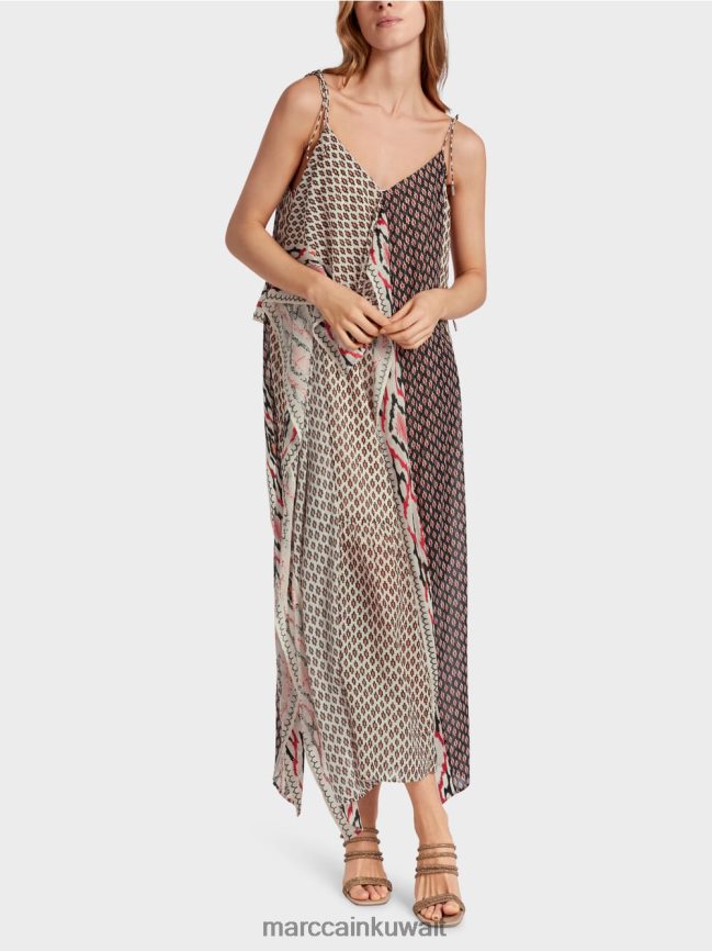 Marc Cain فستان على طراز بوهو LVN0D661 ملابس كريمة
