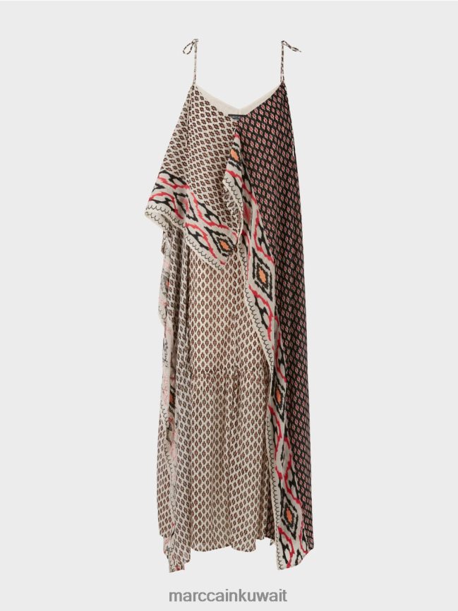 Marc Cain فستان على طراز بوهو LVN0D661 ملابس كريمة