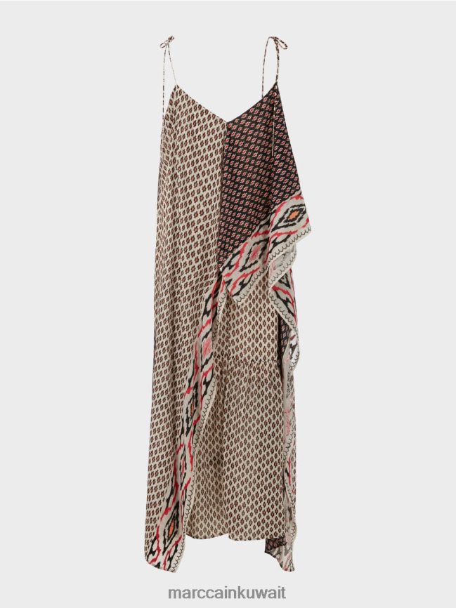 Marc Cain فستان على طراز بوهو LVN0D661 ملابس كريمة