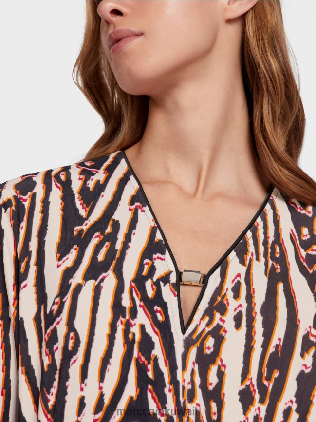 Marc Cain فستان فيسكوز جيرسي LVN0D662 ملابس أحمر عميق