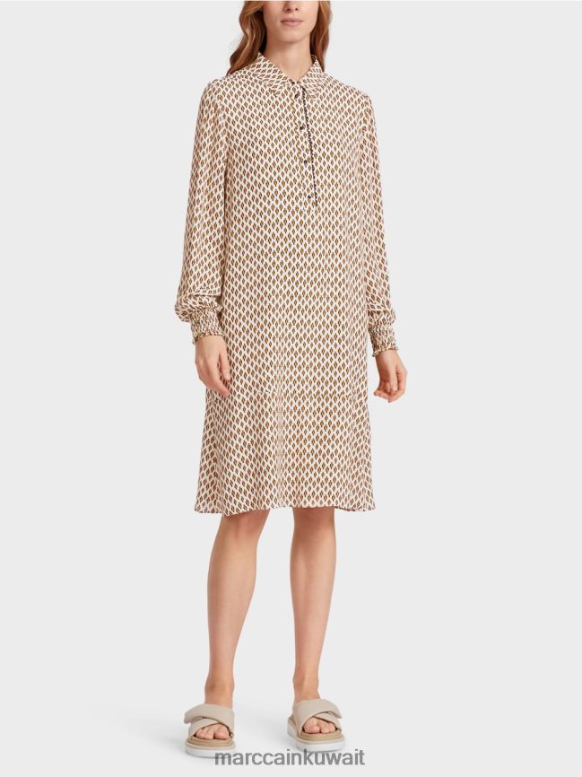 Marc Cain فستان قميص فيسكوز LVN0D663 ملابس كريمة