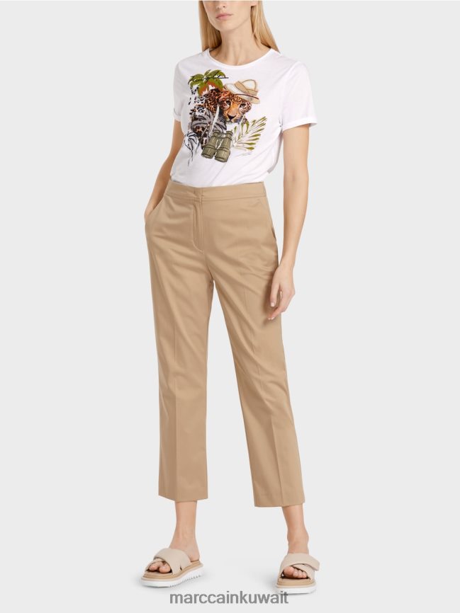 Marc Cain بنطال على طراز تشينو LVN0D6635 ملابس الرمال العميقة