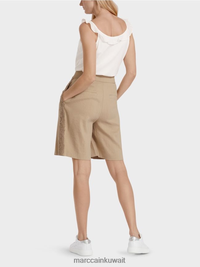 Marc Cain شورت مع جديلة دانتيل LVN0D6636 ملابس الرمال العميقة