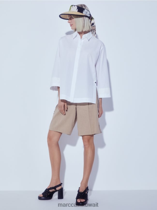 Marc Cain شورت مع جديلة دانتيل LVN0D6636 ملابس الرمال العميقة